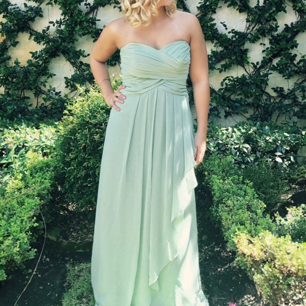 Meadow Green Strapless Long Dress